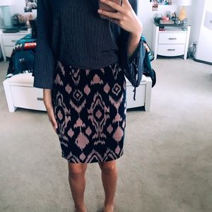 Mauv and navy Pencil skirt.